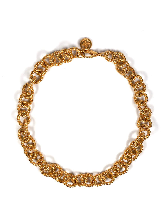 Givenchy Textured Gold Chain Link Choker Necklace - Georgie's NYC - Necklaces