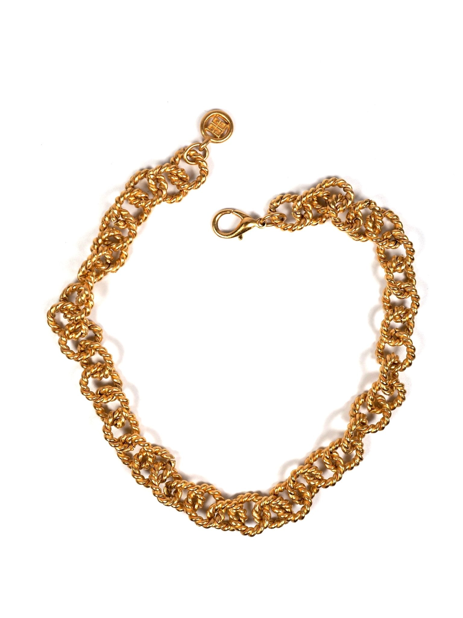 Givenchy Textured Gold Chain Link Choker Necklace - Georgie's NYC - Necklaces