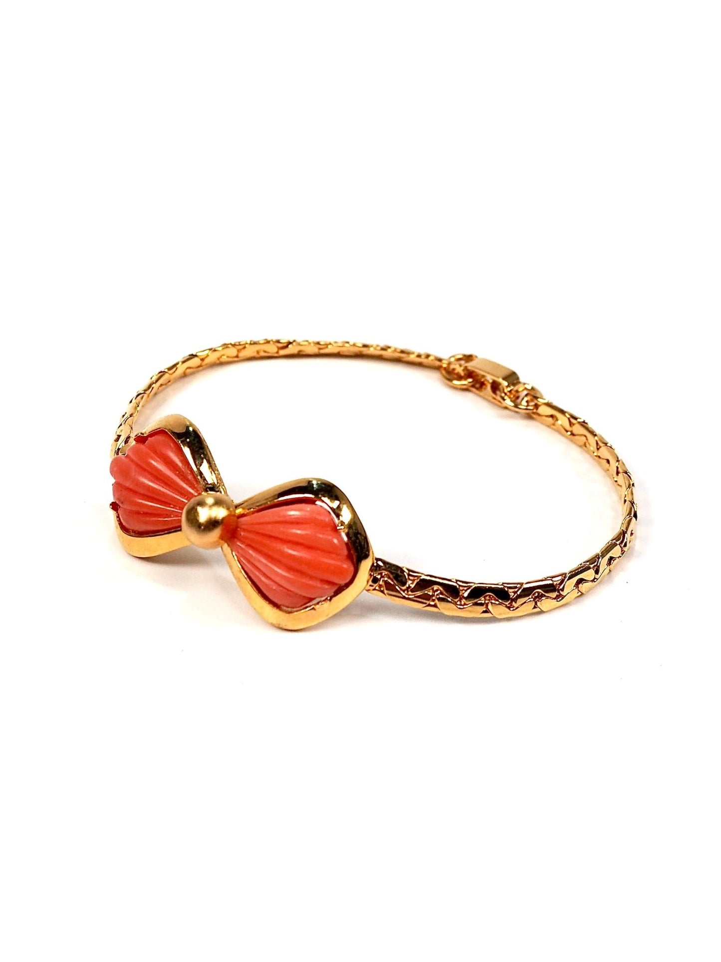 Gold Apricot Seashell Bow Dainty Bracelet - Georgie's NYC - Bracelets