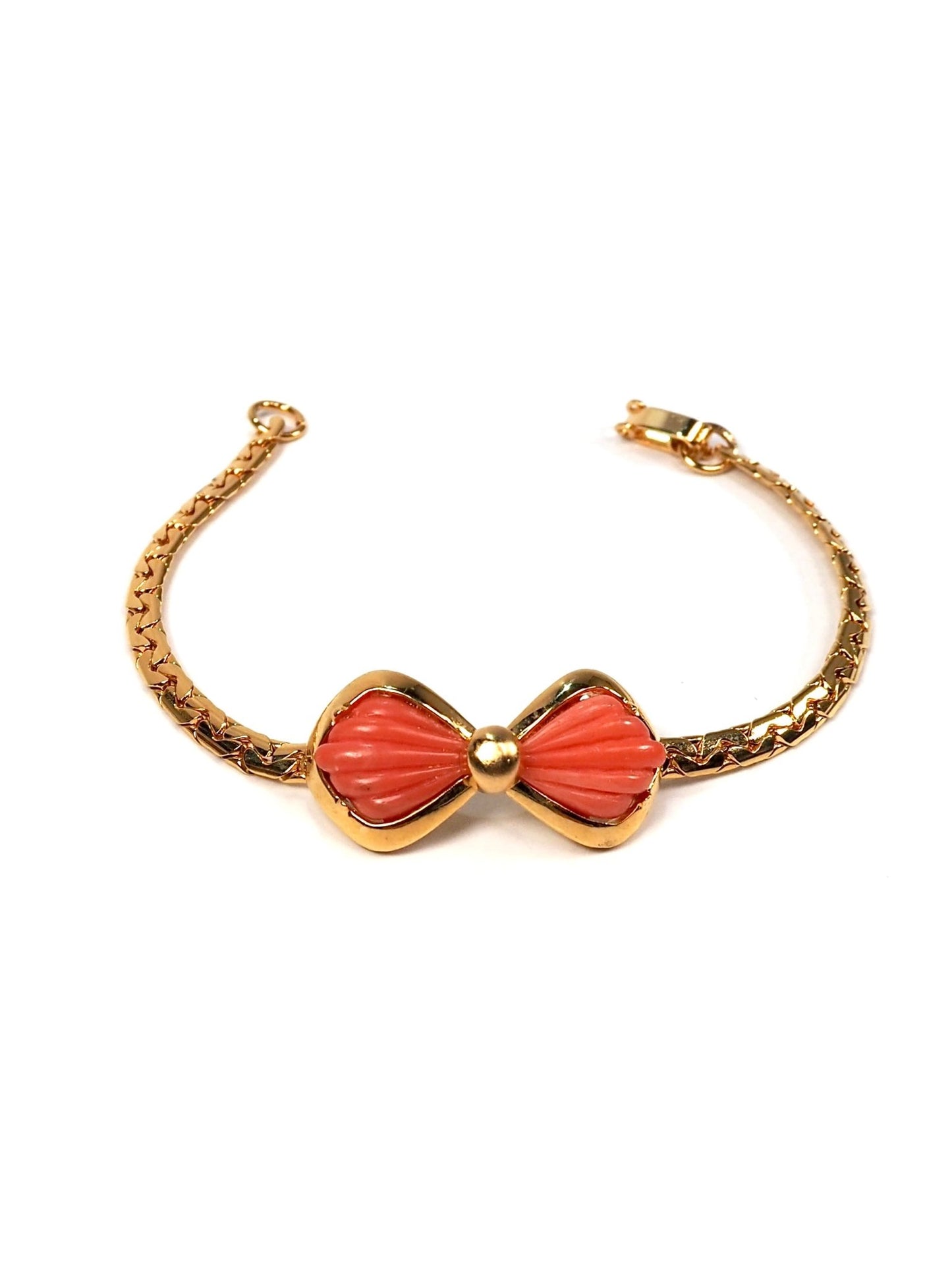 Gold Apricot Seashell Bow Dainty Bracelet - Georgie's NYC - Bracelets
