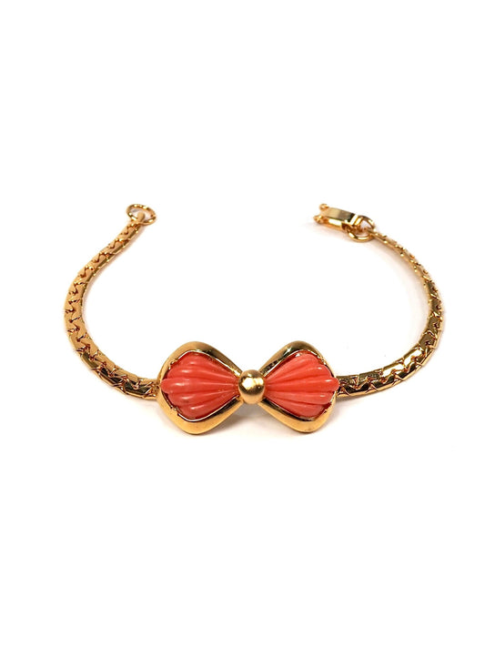 Gold Apricot Seashell Bow Dainty Bracelet - Georgie's NYC - Bracelets
