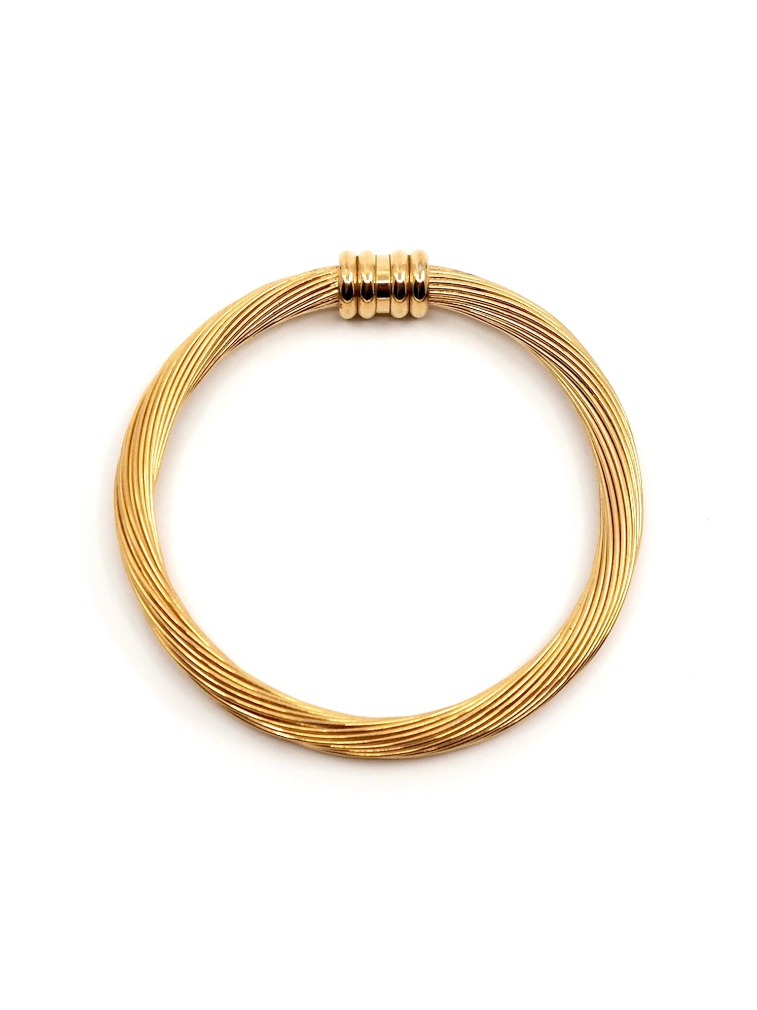 Gold Braided Cable Bangle Bracelet - Georgie's NYC - Bracelets