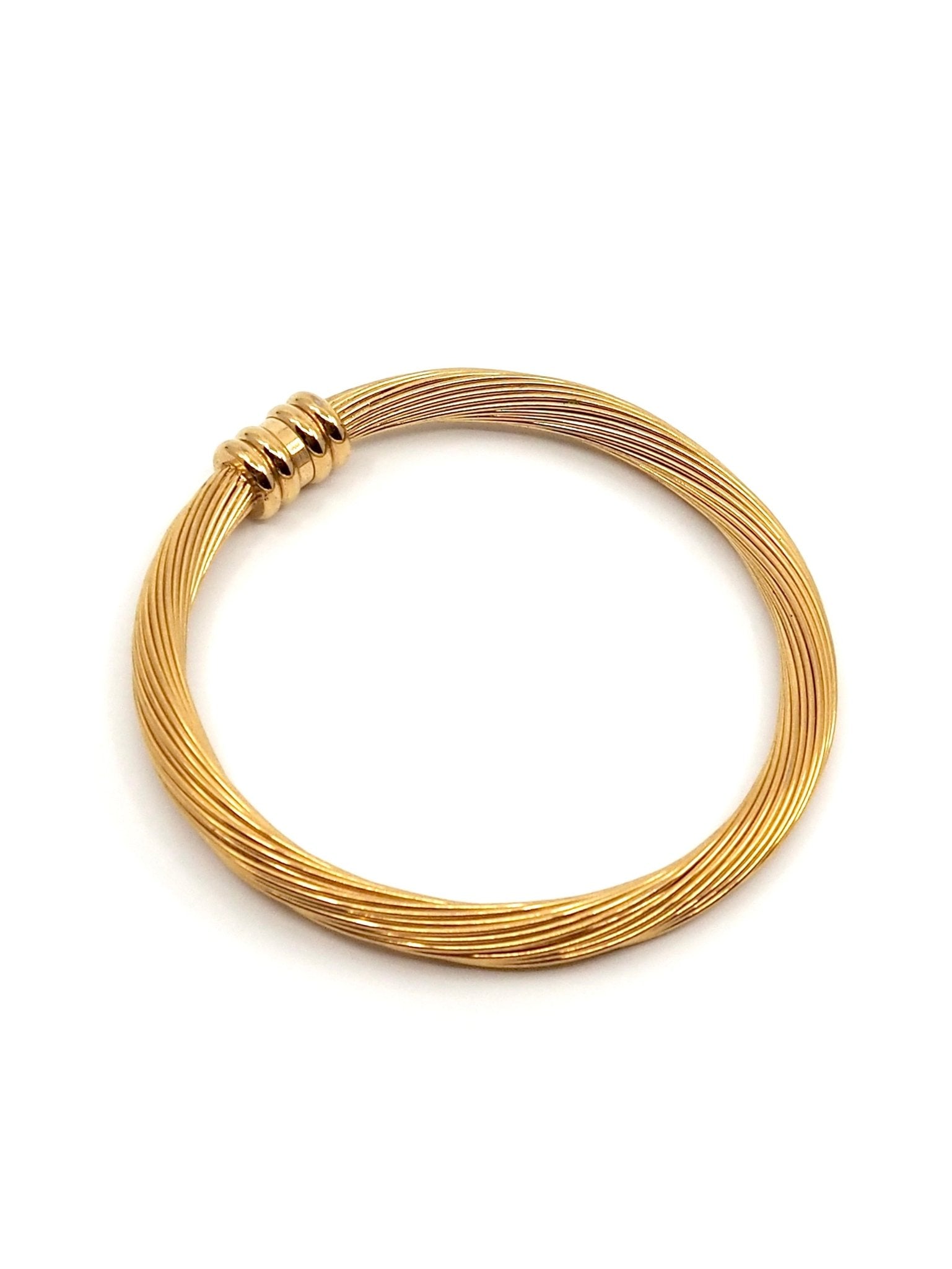 Gold Braided Cable Bangle Bracelet - Georgie's NYC - Bracelets