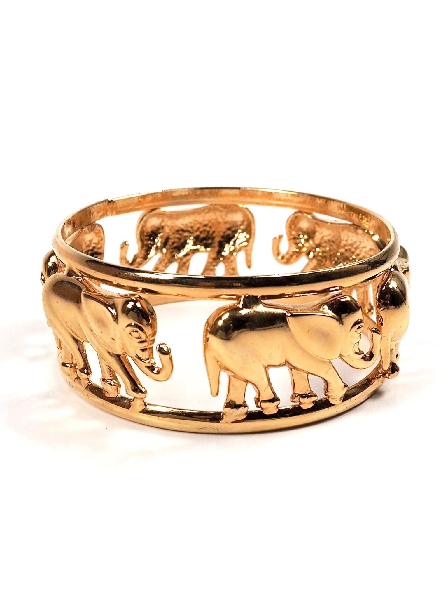 Gold Elephant Bangle - Georgie's NYC - Bracelets