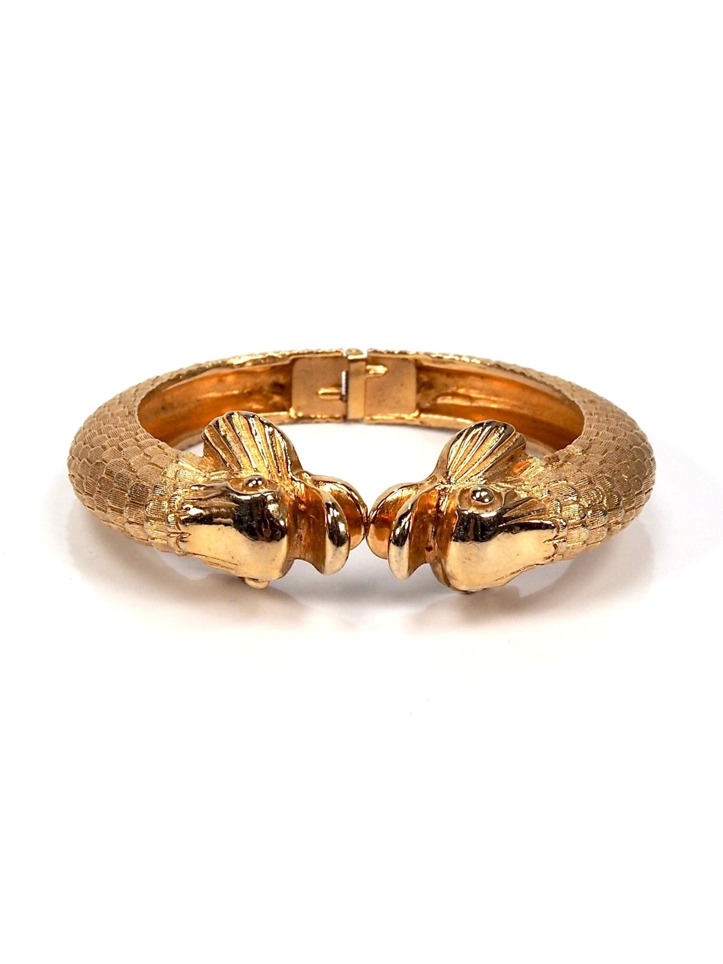 Gold Kissing Koi Dolphinfish Hinge Bracelet| - Georgie's NYC - Bracelets