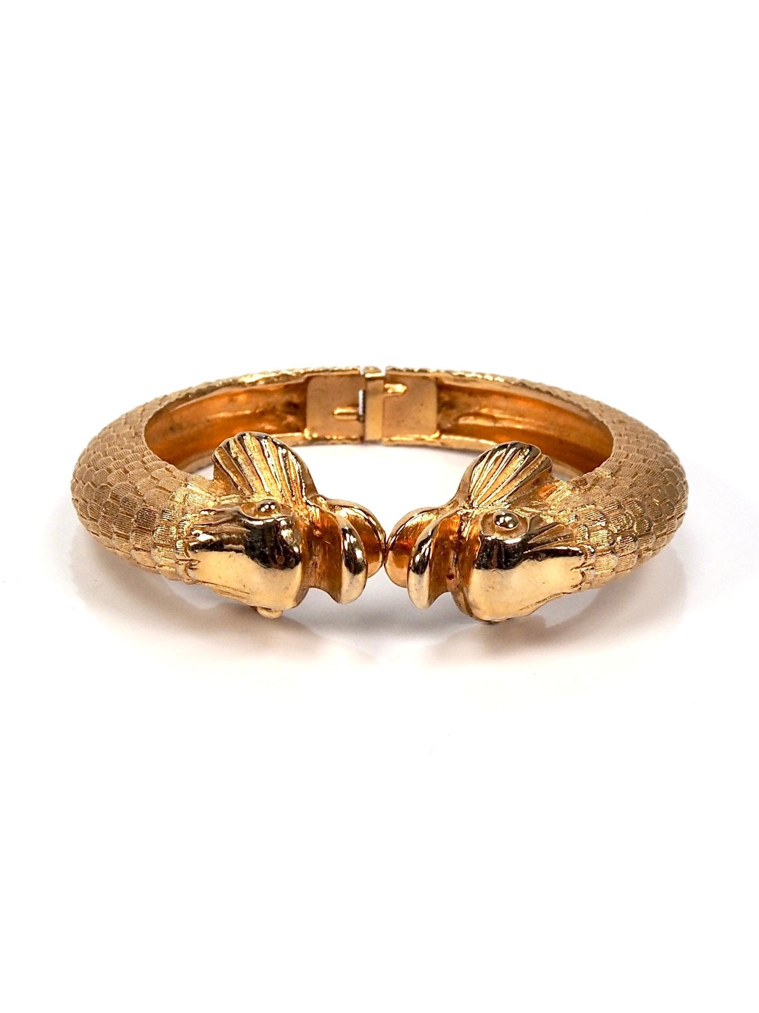Gold Kissing Koi Dolphinfish Hinge Bracelet| - Georgie's NYC - Bracelets
