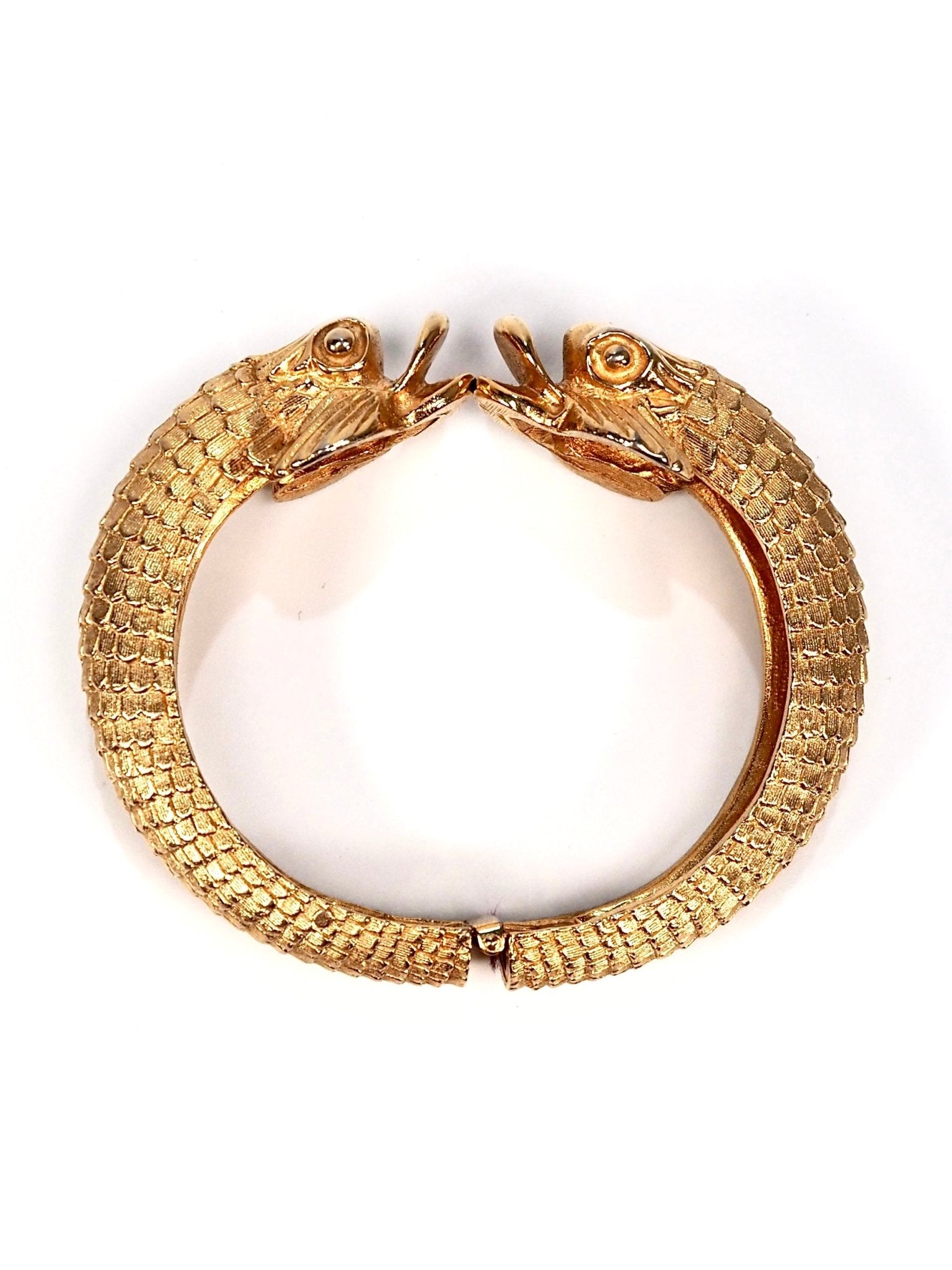 Gold Kissing Koi Dolphinfish Hinge Bracelet| - Georgie's NYC - Bracelets