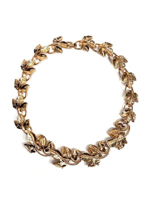 Gold Leaf Collar Necklace - Georgie's NYC - Necklaces