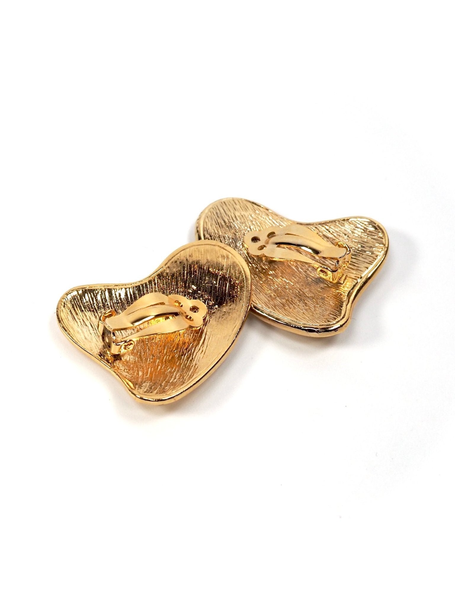 Gold Modern Wavy Leaf Earrings - Georgie's NYC - Earrings