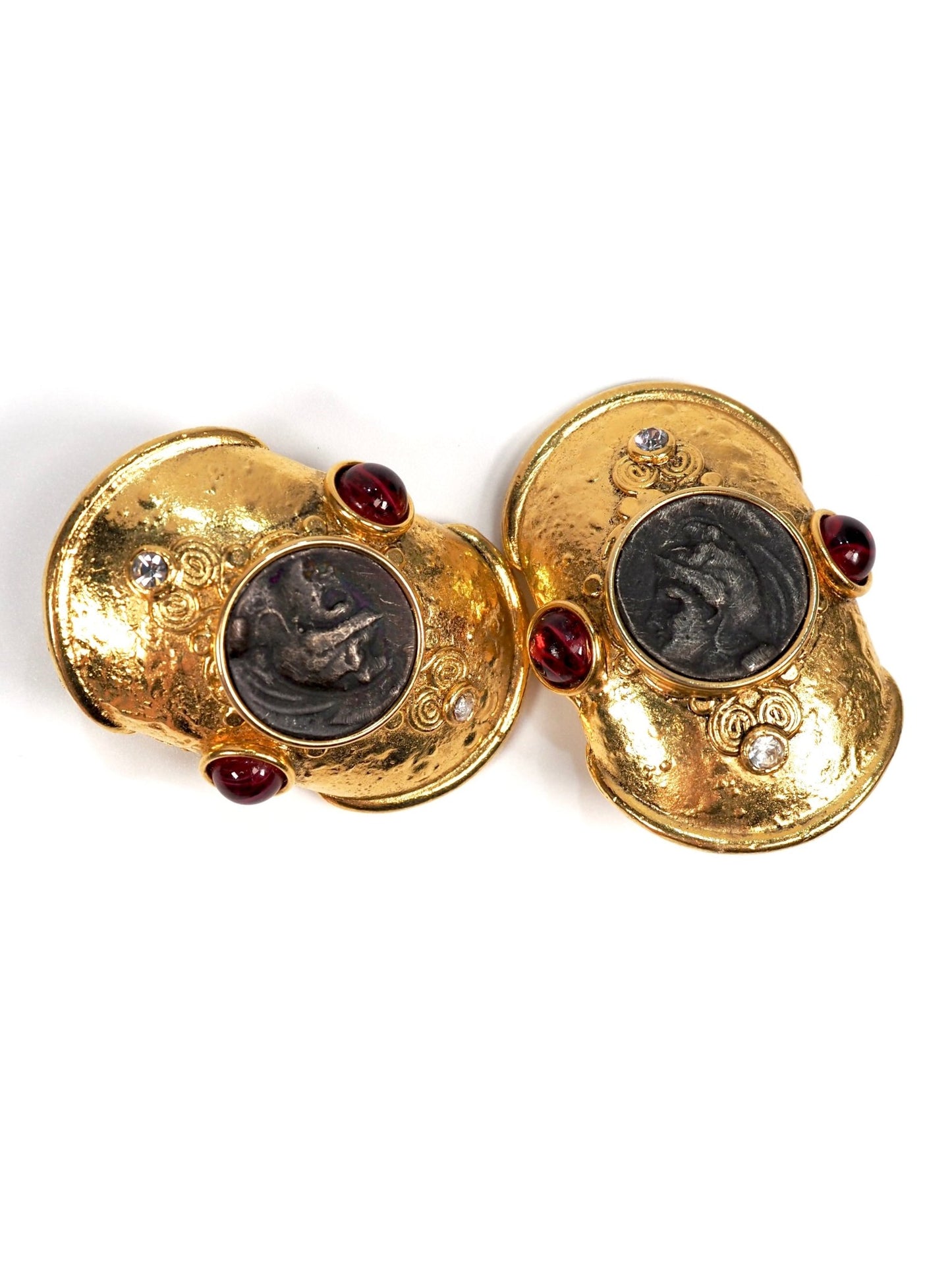Gold Roman Coin Oversized Statement Earrings - Georgie's NYC - Earrings