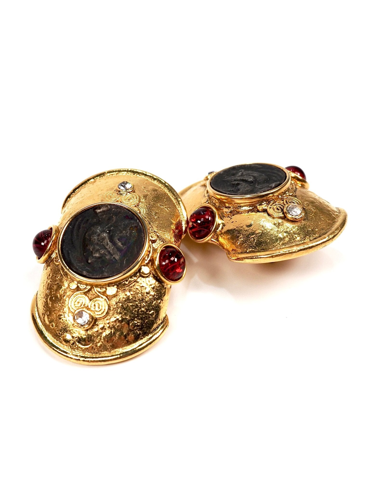 Gold Roman Coin Oversized Statement Earrings - Georgie's NYC - Earrings