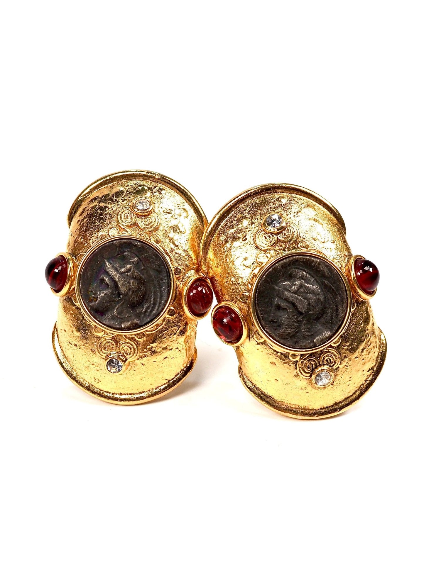 Gold Roman Coin Oversized Statement Earrings - Georgie's NYC - Earrings