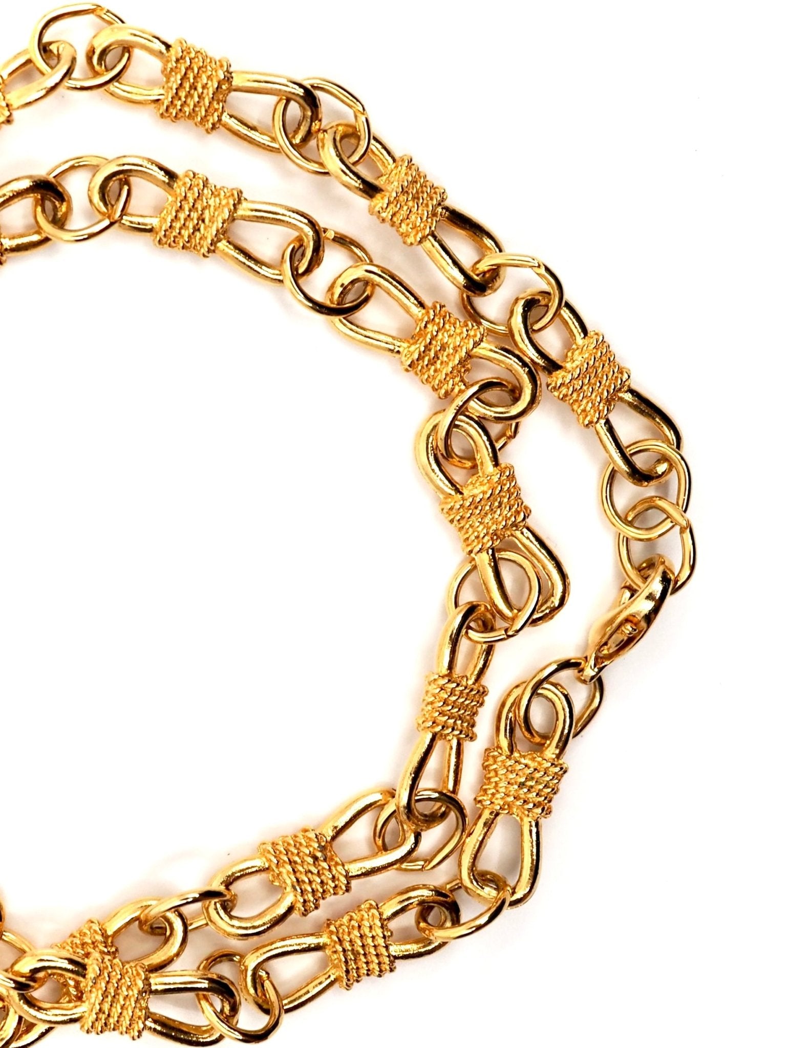 Gold Twisted Rope and Oval Link Statement Chain Necklace - Georgie's NYC - Necklaces