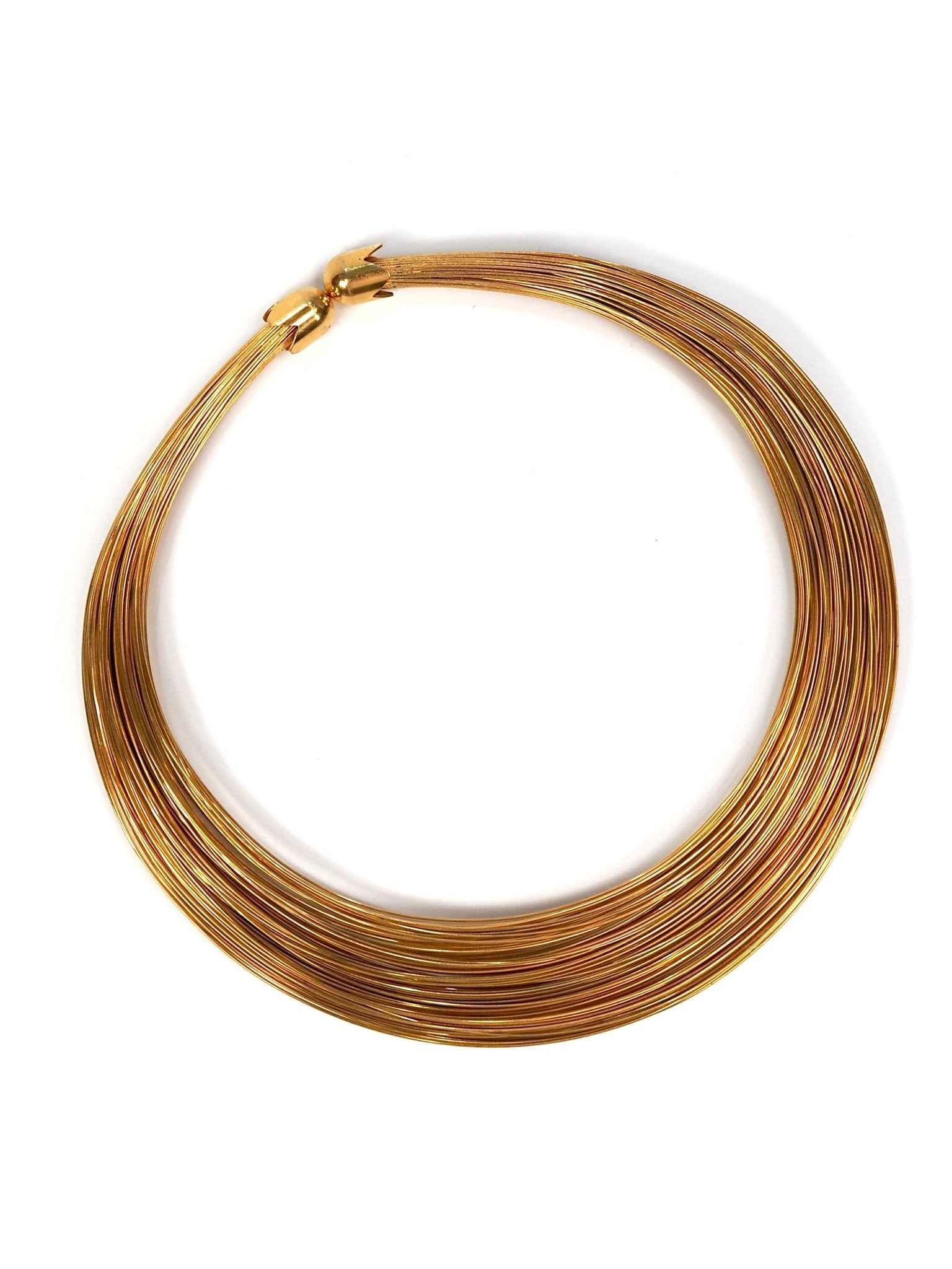Gold Wire Multi Strand Choker Necklace - Georgie's NYC - Necklaces