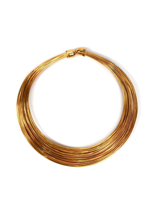 Gold Wire Multi Strand Choker Necklace - Georgie's NYC - Necklaces