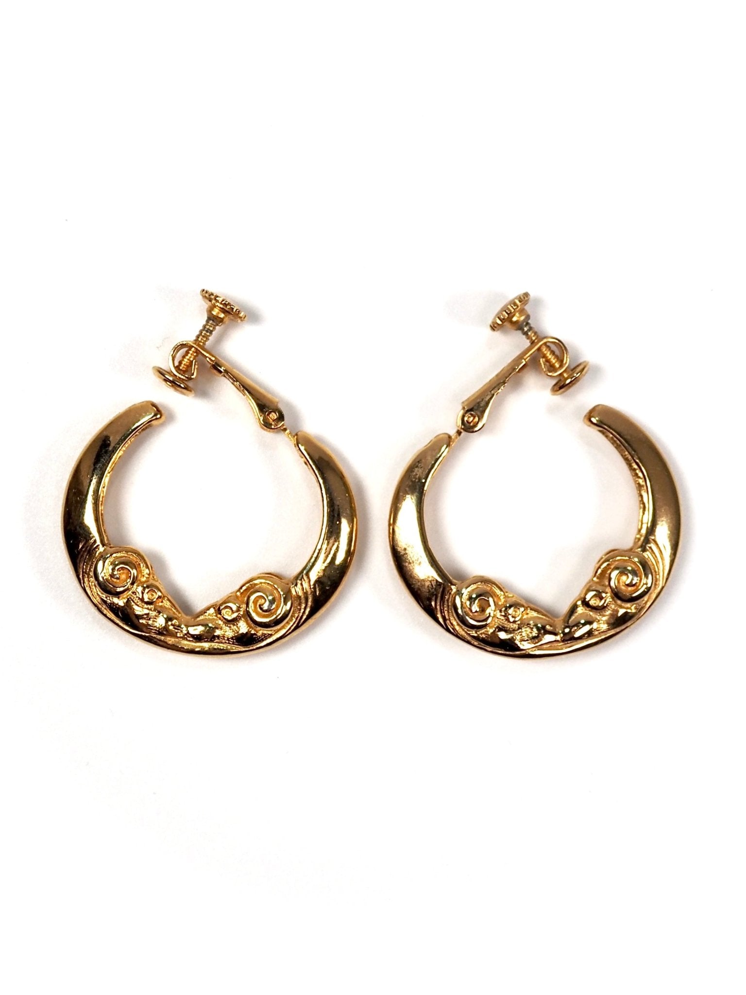 Goldette Gold Rams Head Hoop Earrings - Georgie's NYC - Earrings