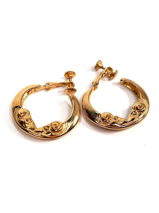 Goldette Gold Rams Head Hoop Earrings - Georgie's NYC - Earrings