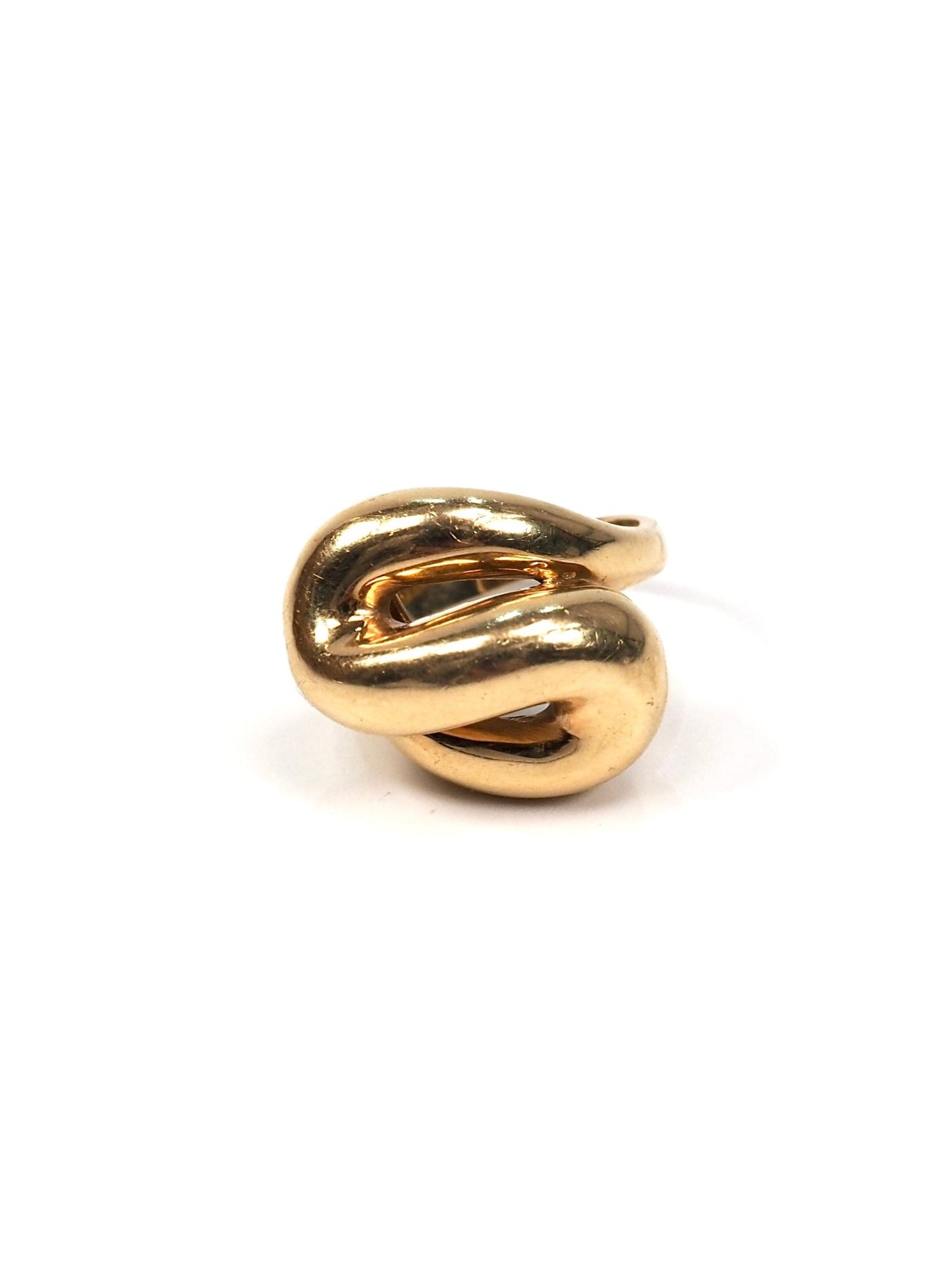 Italian Mid Century 18K Yellow Gold Abstract Swirl Ring - Georgie's NYC - Rings