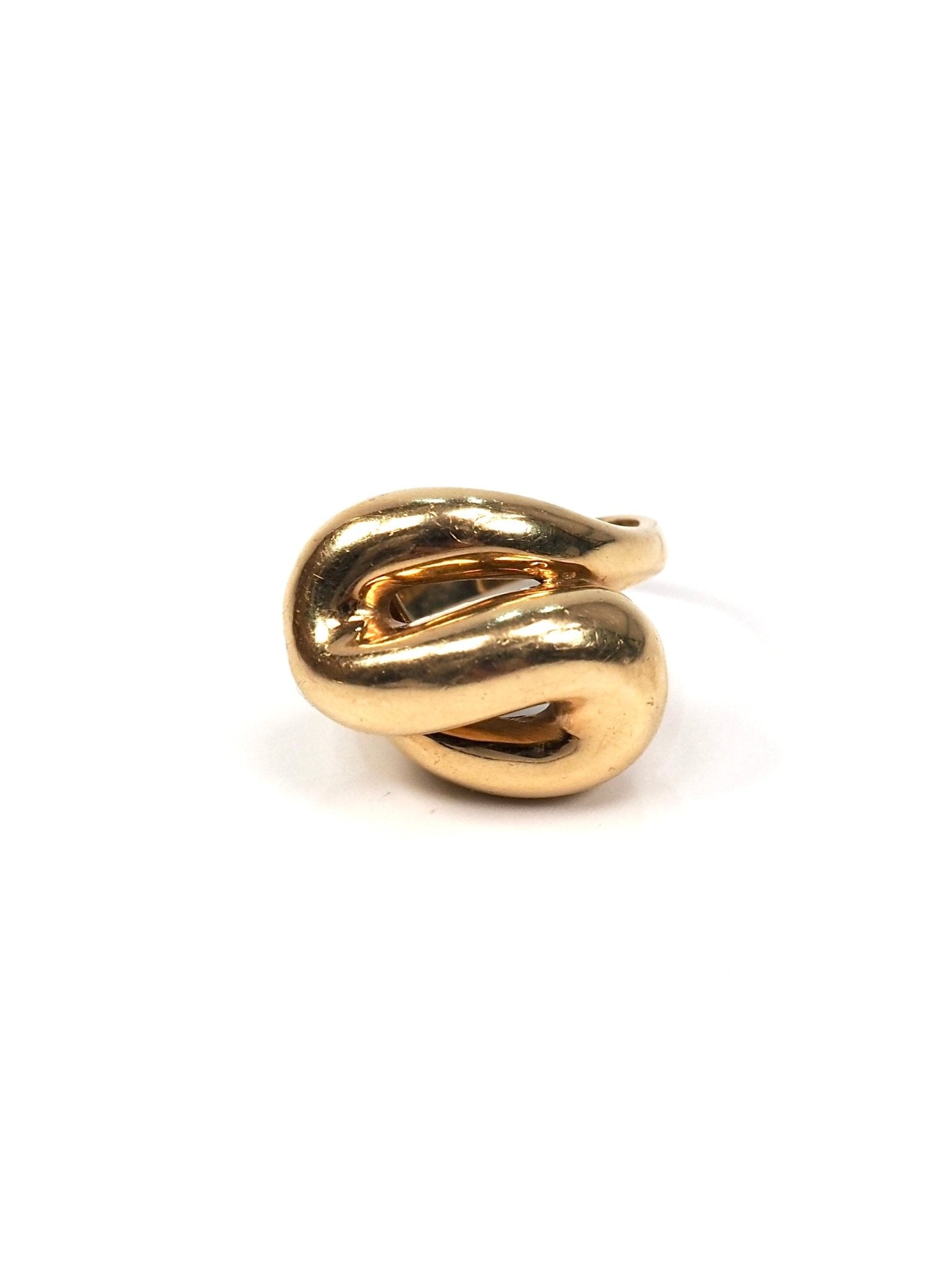 Italian Mid Century 18K Yellow Gold Abstract Swirl Ring - Georgie's NYC - Rings