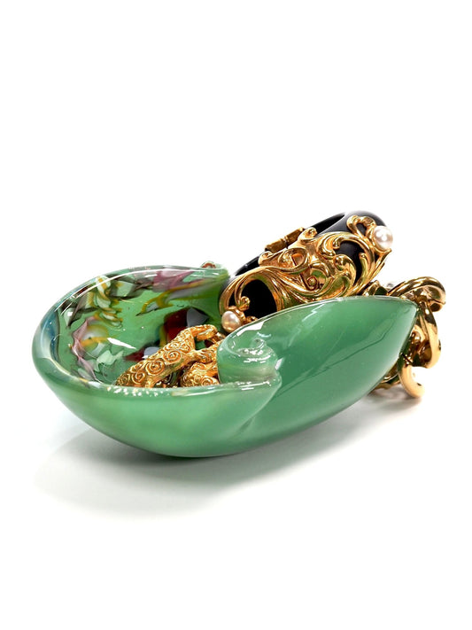 Italian Murano Glass Green Tutti Frutti Bowl - Georgie's NYC - Decorative Bowls