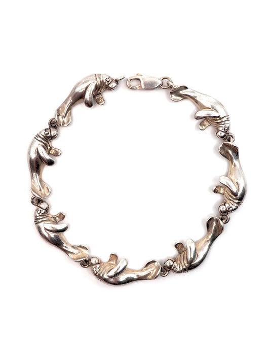 Kabana Sterling Silver Figural Manatee Link Bracelet - Georgie's NYC - Bracelets