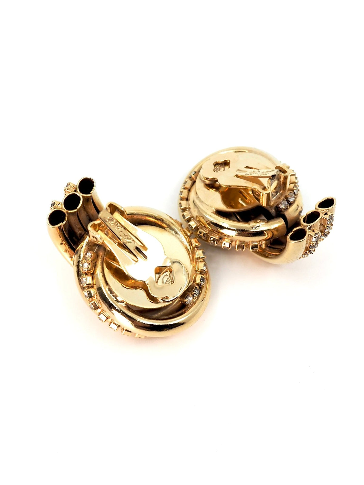 Kirks Folly Gold Rhinestone Knot with Cascading Crystal Chain Clip Earrings - Georgie's NYC - Earrings