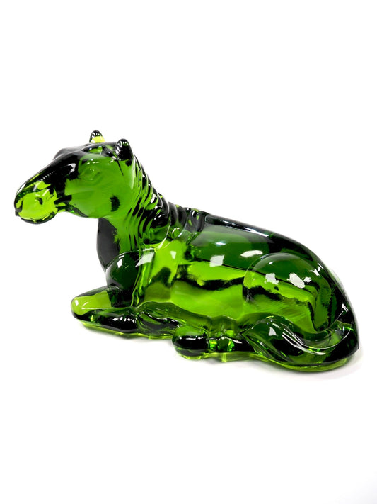 L. E. Smith Green Horse Glass Figurine - Georgie's NYC - Decorative Objects