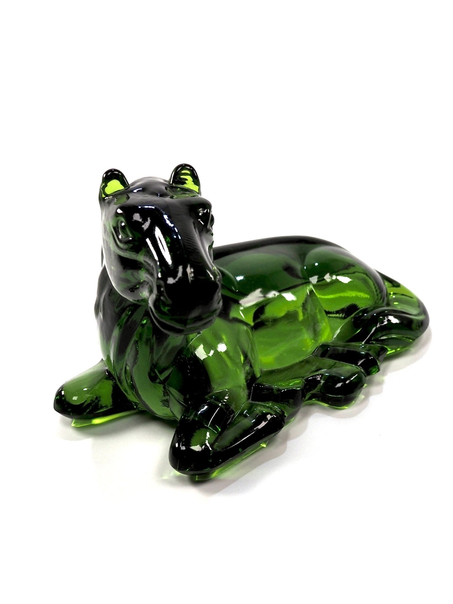 L. E. Smith Green Horse Glass Figurine - Georgie's NYC - Decorative Objects