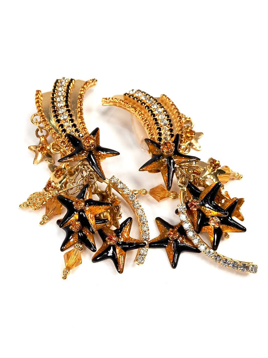 Lunch at the Ritz Gold Shooting Star Dangle Earrings - Georgie's NYC - Earrings