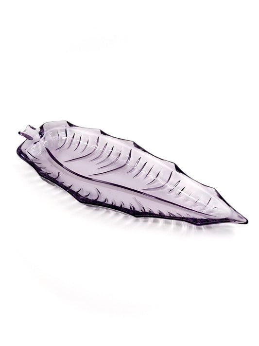 Mid Century Amethyst Glass Leaf Dish - Georgie's NYC - Decorative Trays
