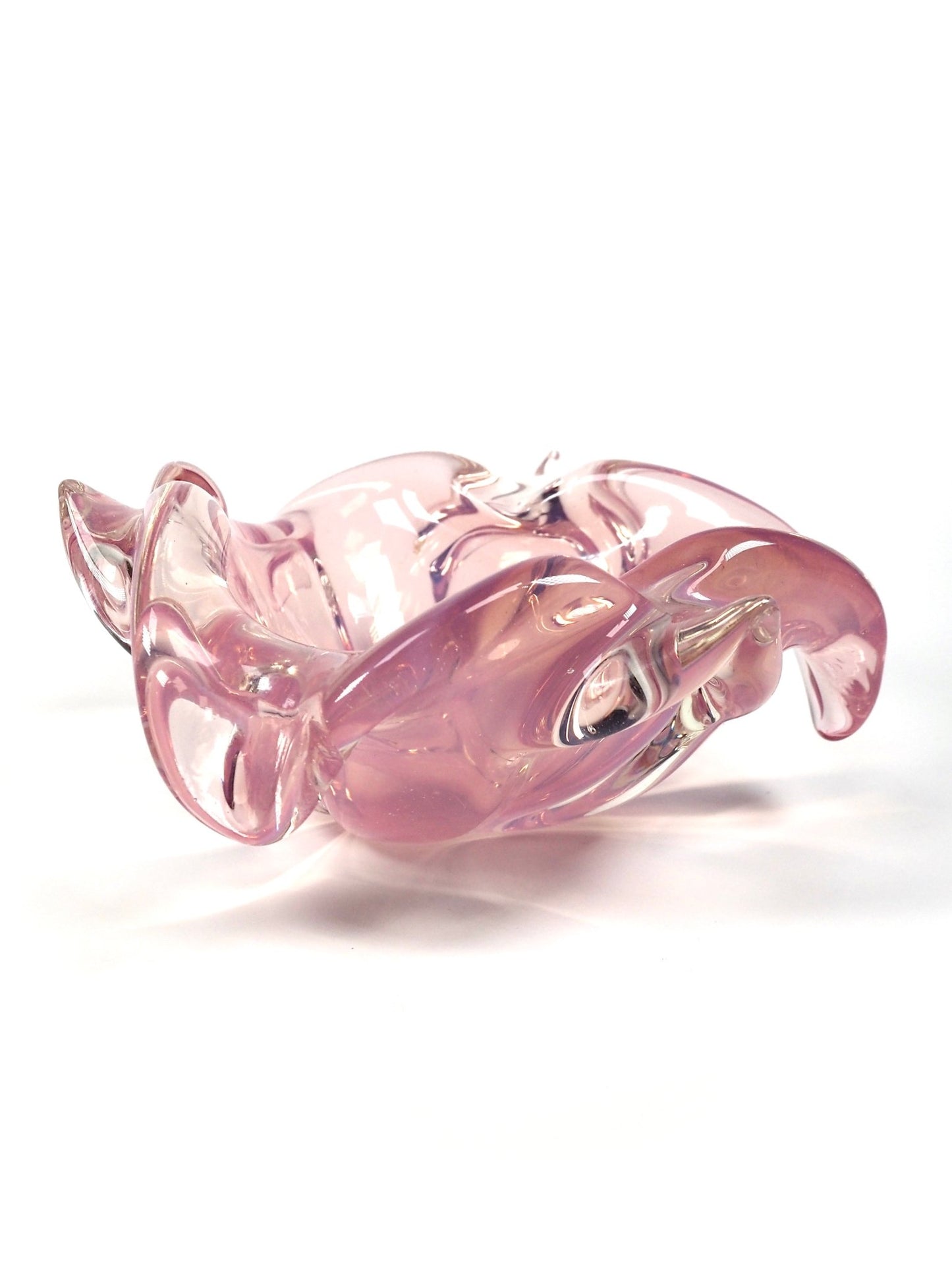 Mid Century Vibrant Light Pink Art Glass Bowl - Georgie's NYC - Decorative Bowls