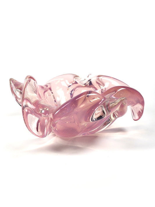 Mid Century Vibrant Light Pink Art Glass Bowl - Georgie's NYC - Decorative Bowls