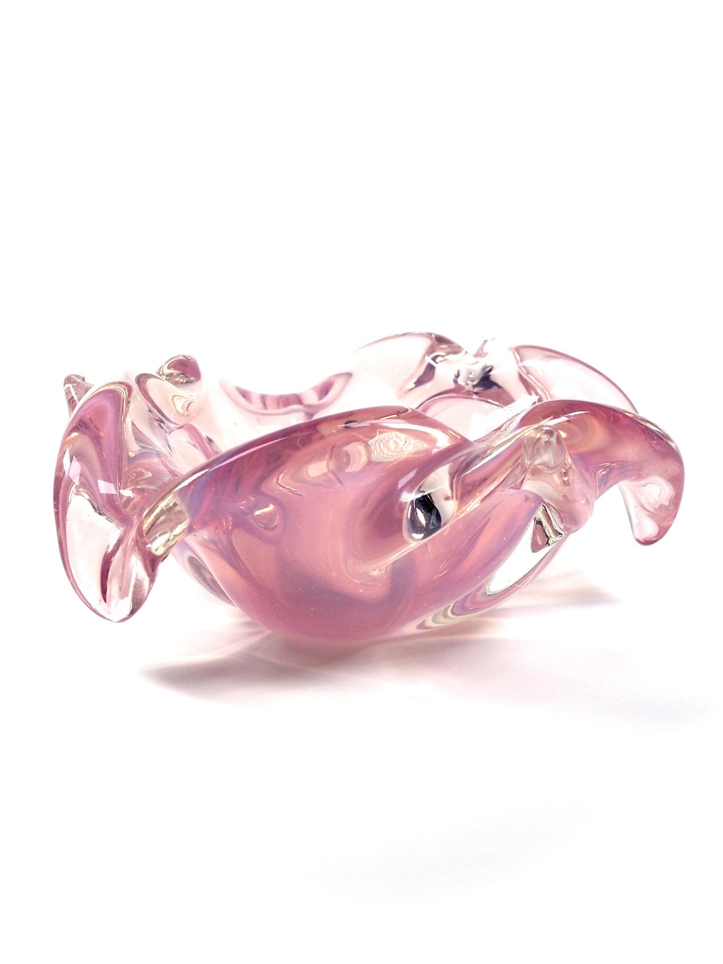 Mid Century Vibrant Light Pink Art Glass Bowl - Georgie's NYC - Decorative Bowls