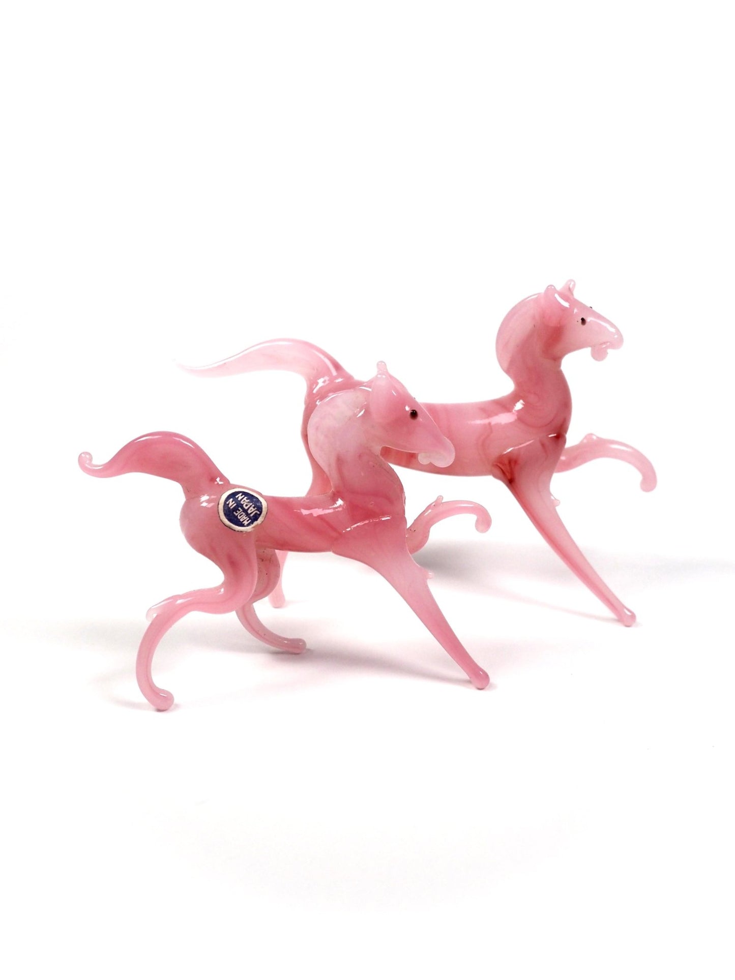 Miniature Pink Slag Glass Horse Figurines - Georgie's NYC - Decor