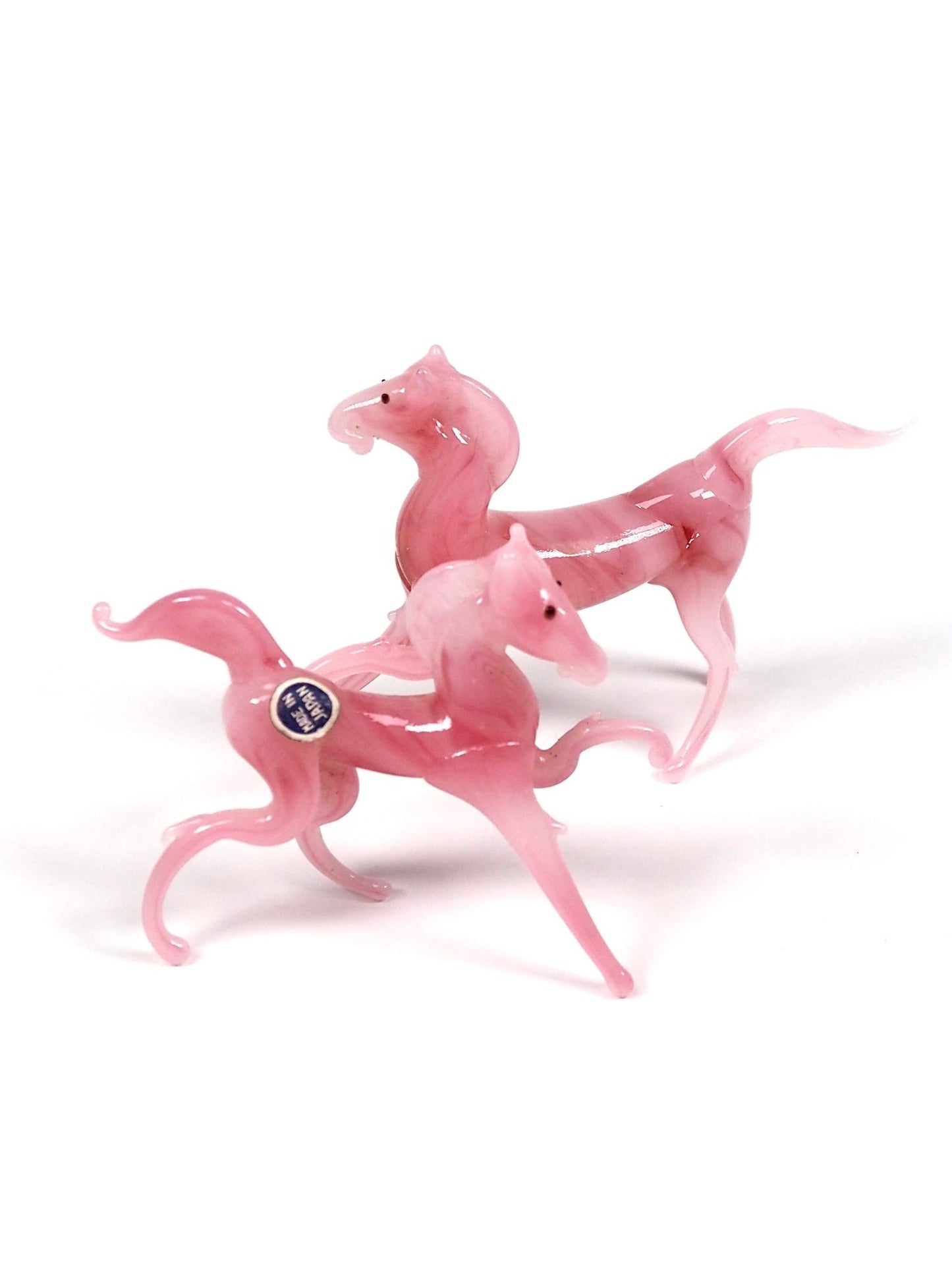 Miniature Pink Slag Glass Horse Figurines - Georgie's NYC - Decor