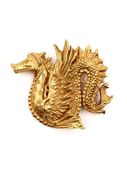 MMA Gold Ancient Sea Dragon Brooch - Georgie's NYC - Brooches