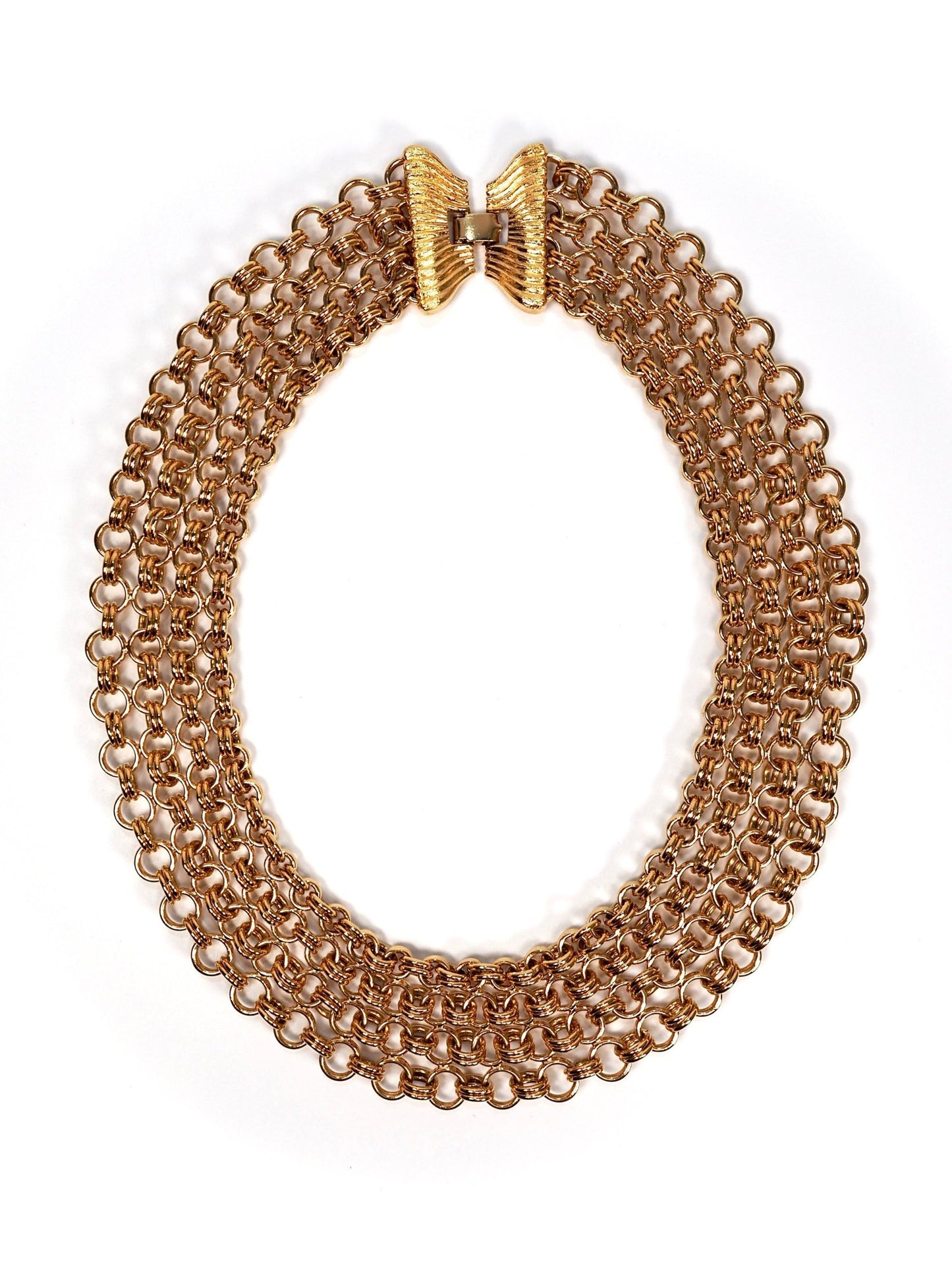 Monet Gold Multi Chain Heavy Collar Necklace - Georgie's NYC - Necklaces