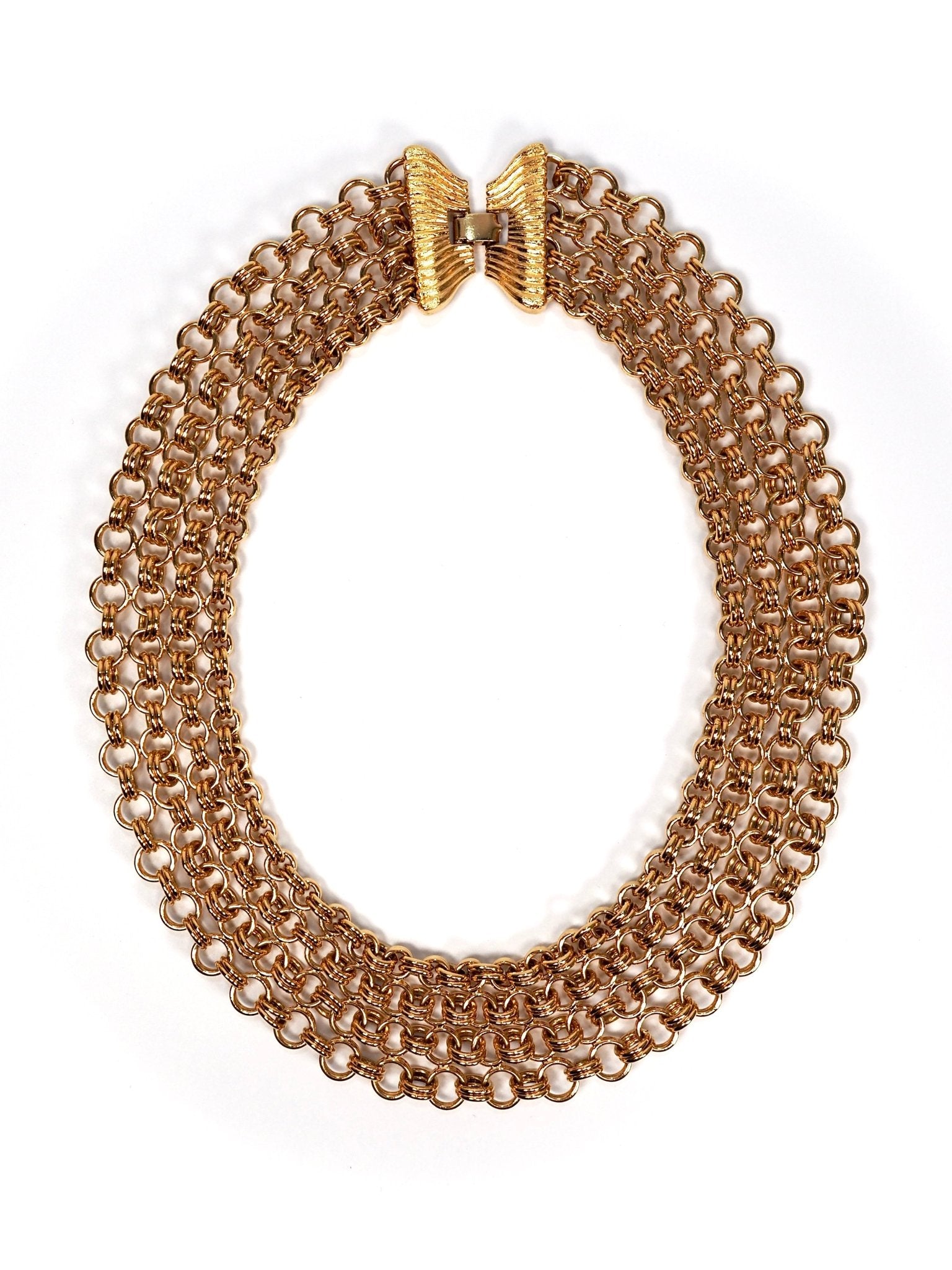Monet Gold Multi Chain Heavy Collar Necklace - Georgie's NYC - Necklaces