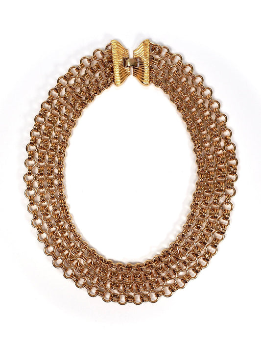 Monet Gold Multi Chain Heavy Collar Necklace - Georgie's NYC - Necklaces