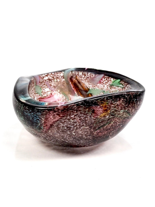 Murano Glass Tutti Fruitti Purple Speckled Dish - Georgie's NYC - Decorative Bowls