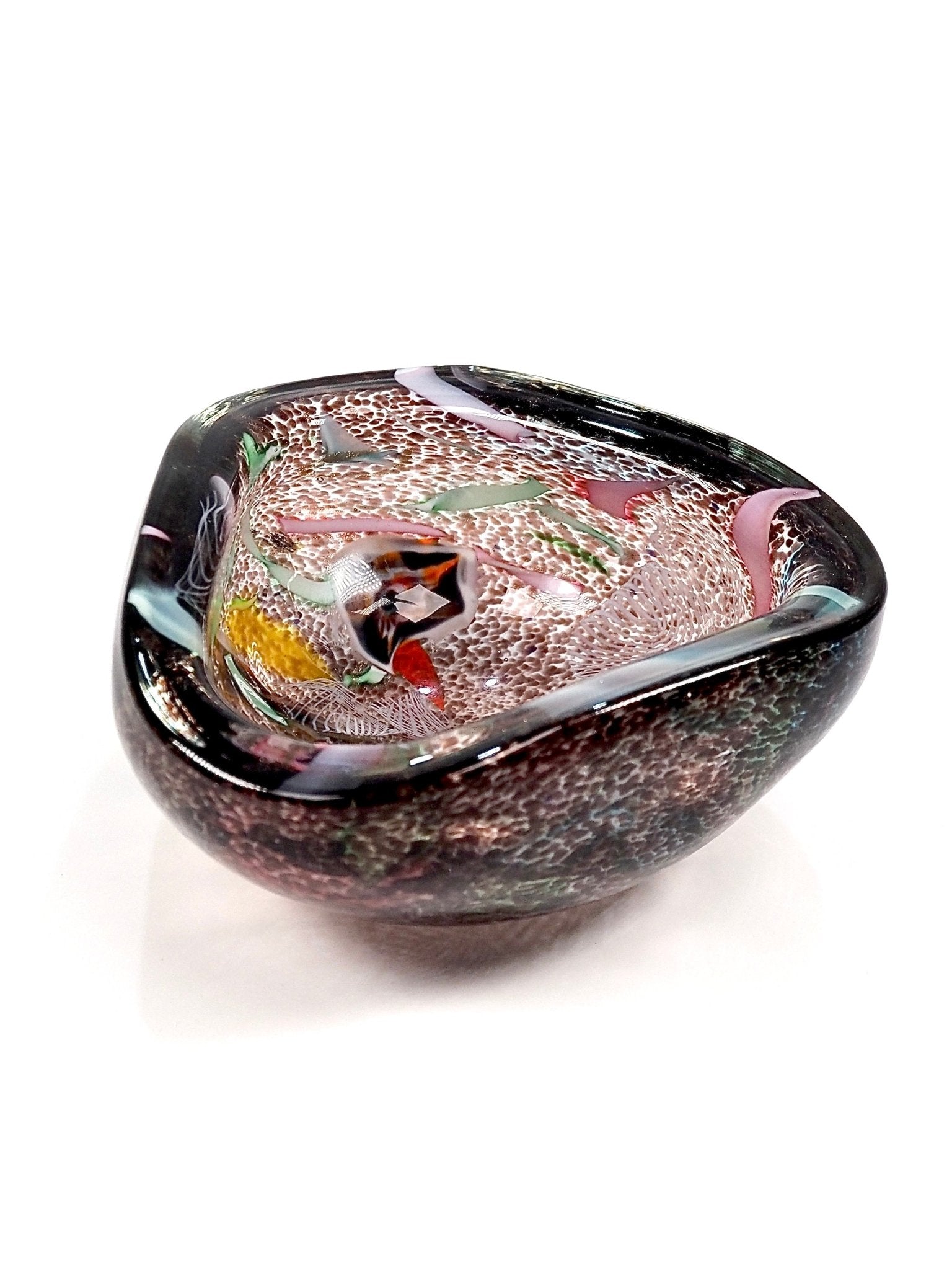 Murano Glass Tutti Fruitti Purple Speckled Dish - Georgie's NYC - Decorative Bowls