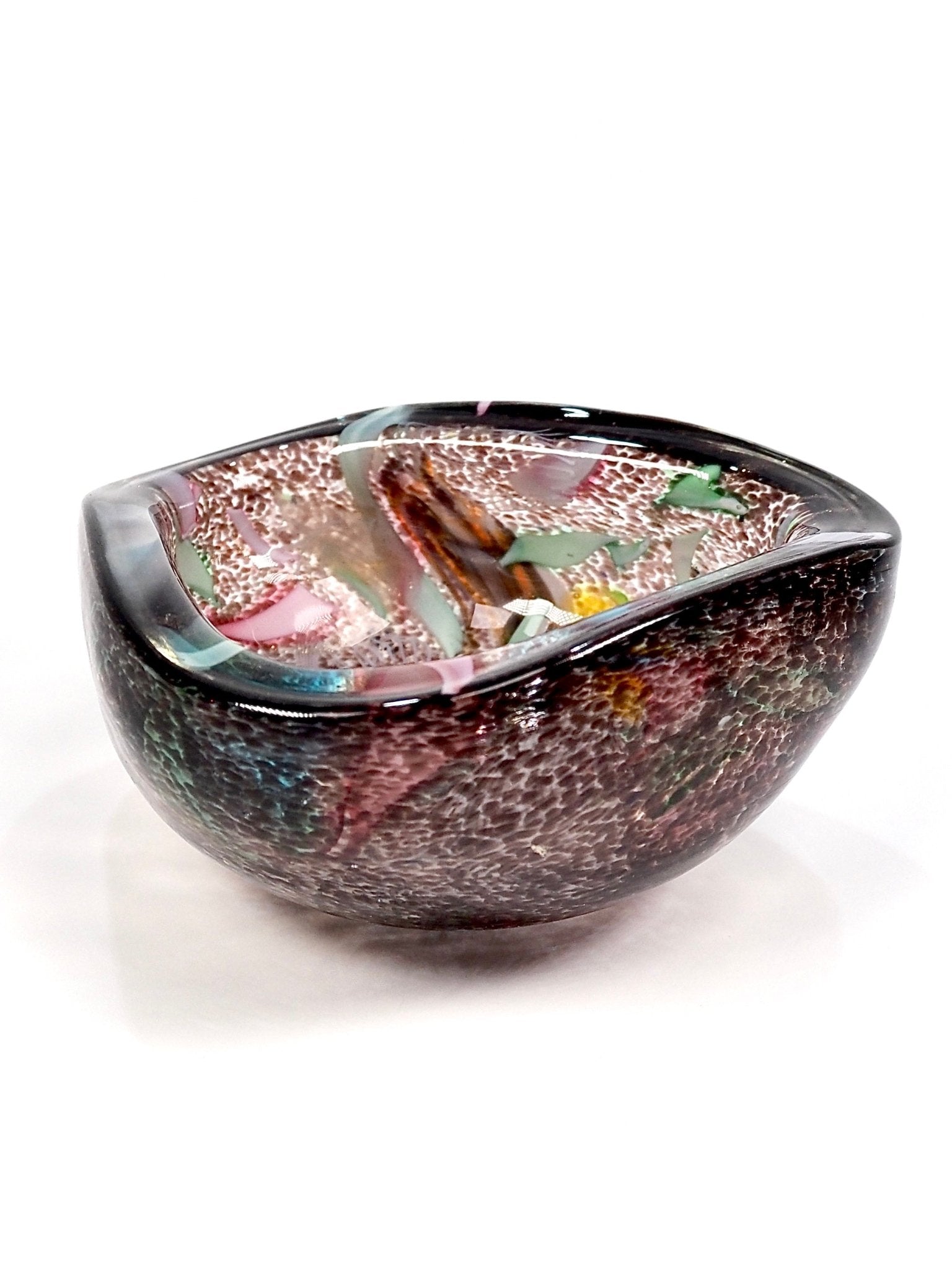 Murano Glass Tutti Fruitti Purple Speckled Dish - Georgie's NYC - Decorative Bowls