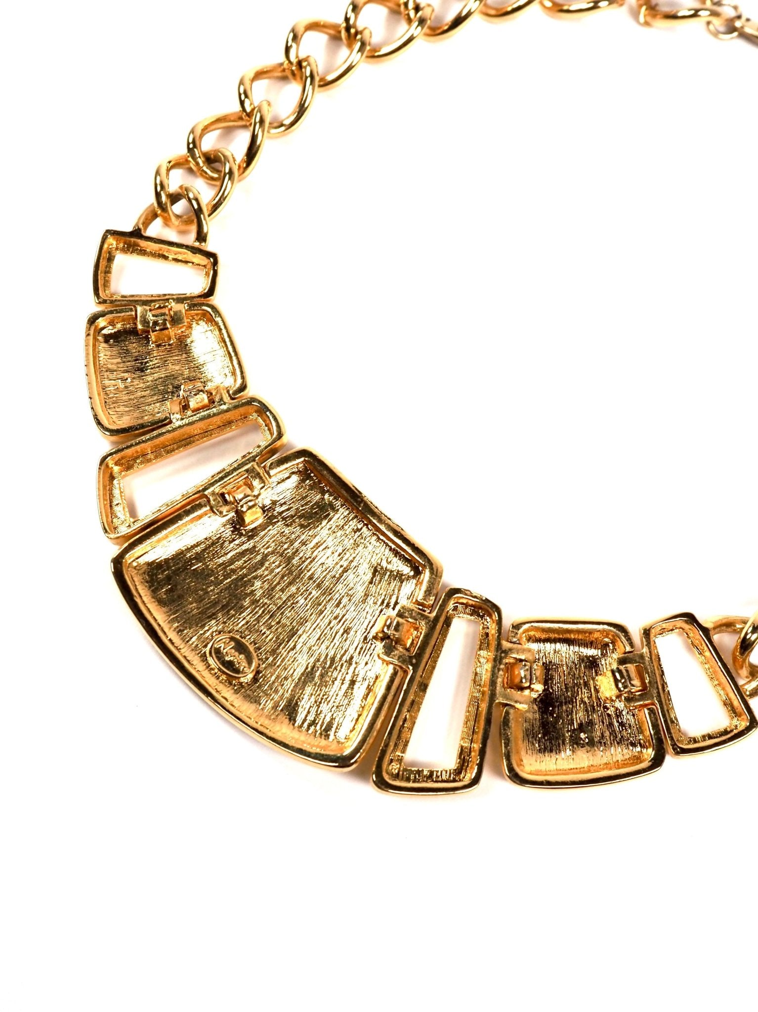 Napier Gold and Cream Enamel Modern Bib Necklace - Georgie's NYC - Necklaces