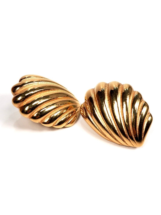 Napier Gold Shell Wave Statement Earrings - Georgie's NYC - Earrings