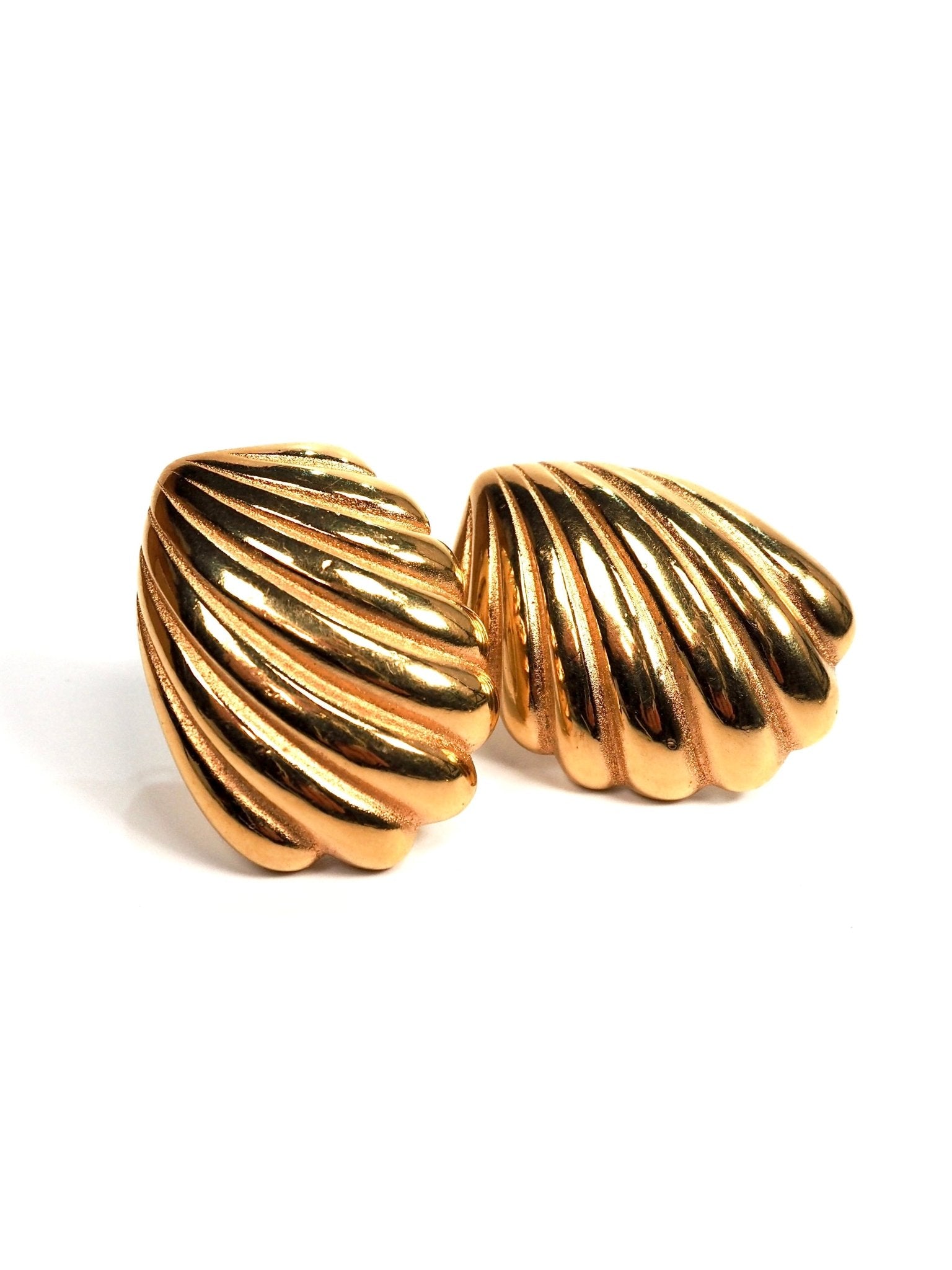 Napier Gold Shell Wave Statement Earrings - Georgie's NYC - Earrings