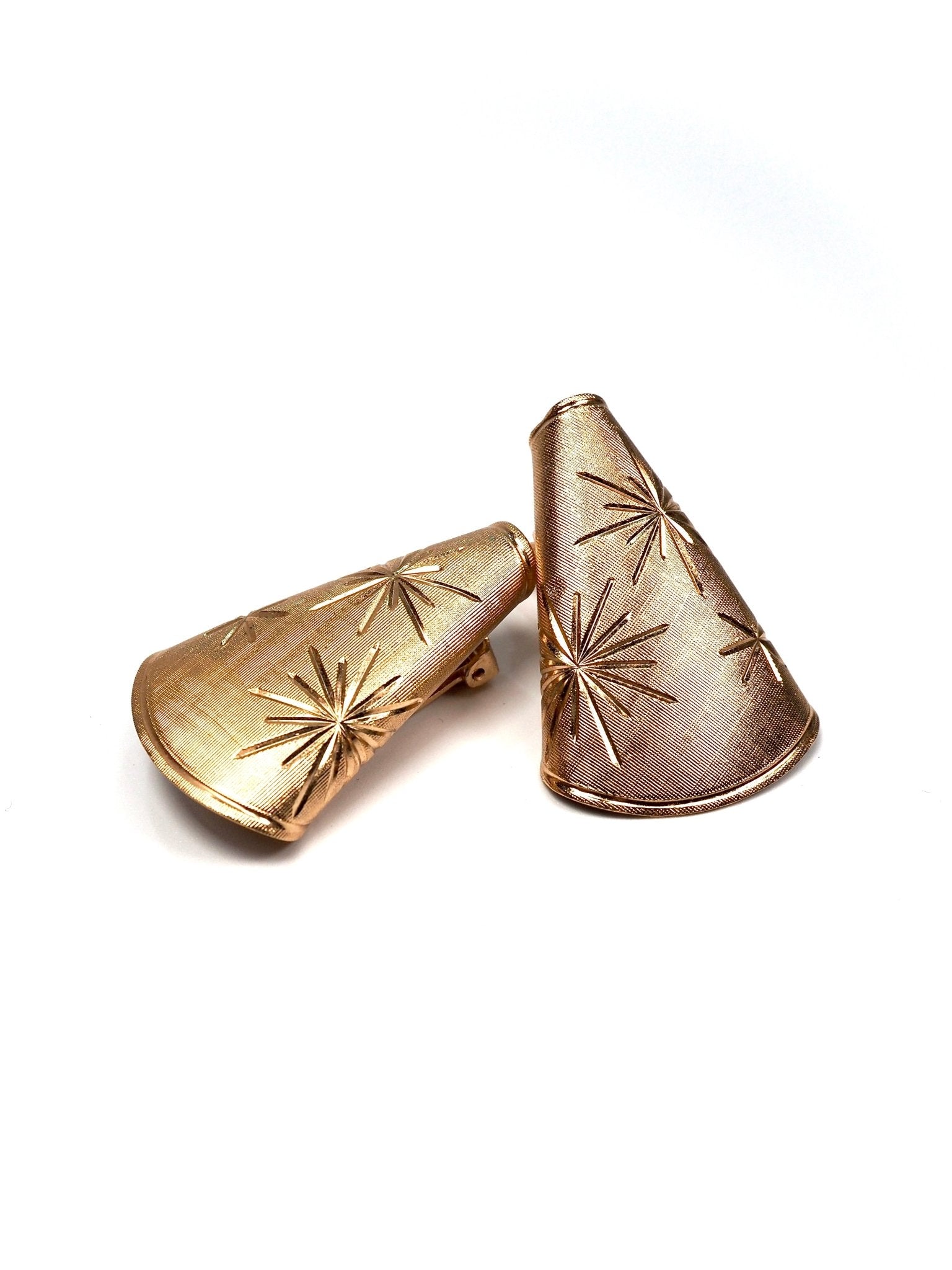 Napier Textured Gold Starburst Earrings - Georgie's NYC - Earrings