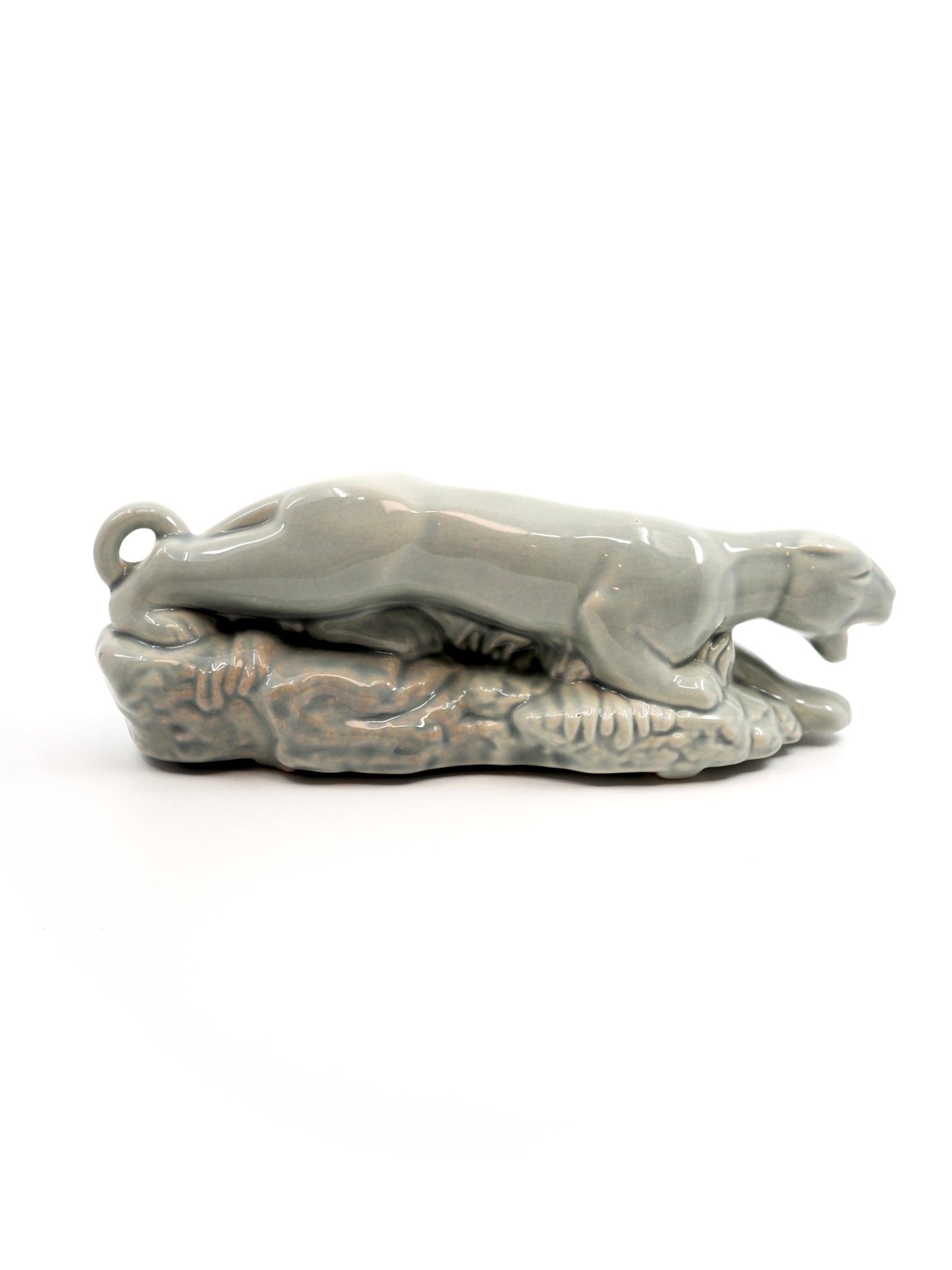 Pale Blue Ceramic Panther Planter - Georgie's NYC - Decorative Objects