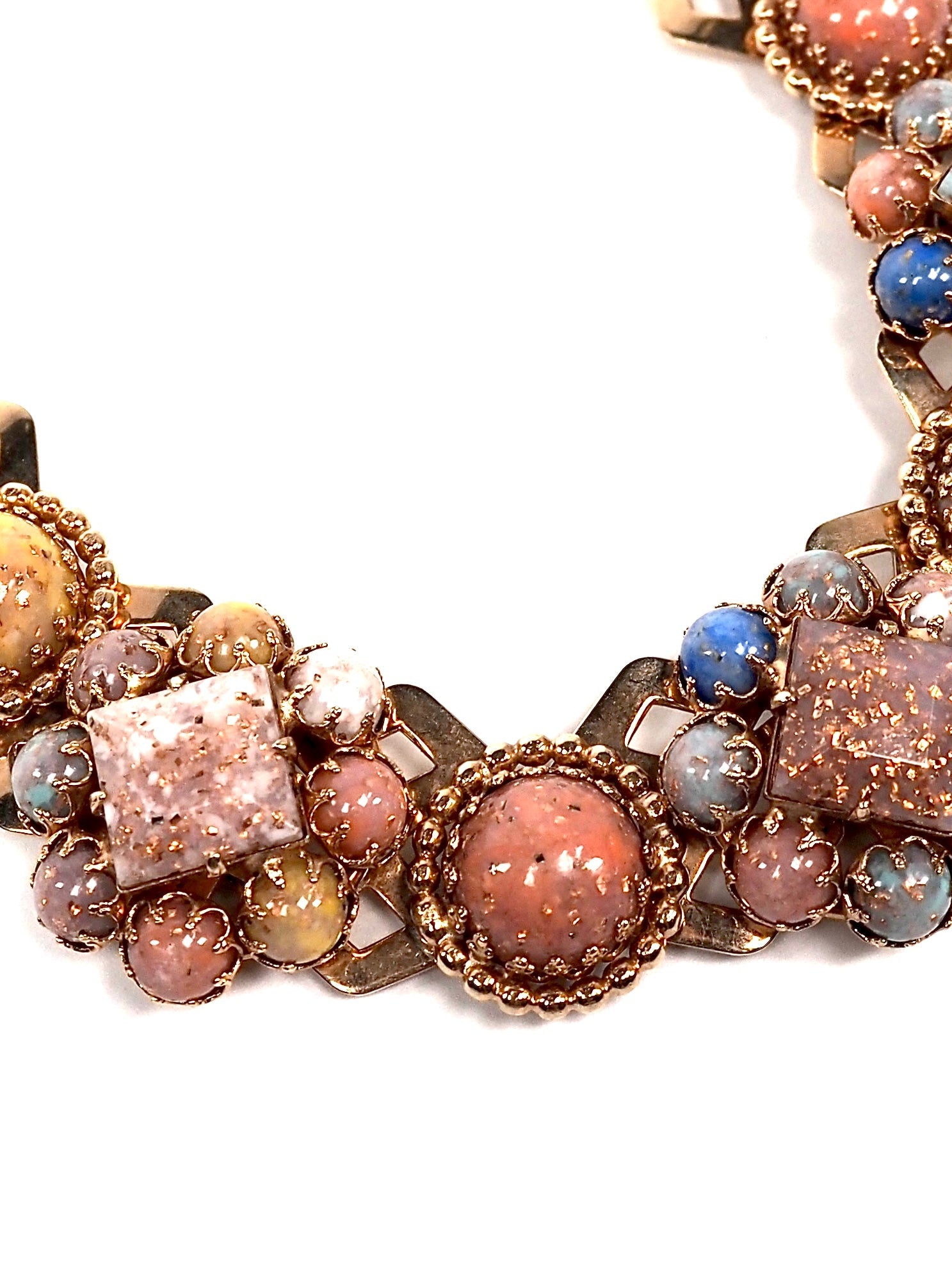 Pink and Gold Multi Resin Jeweled Bracelet - Georgie's NYC - Bracelets