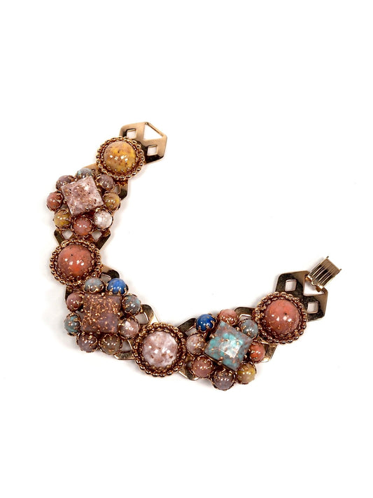 Pink and Gold Multi Resin Jeweled Bracelet - Georgie's NYC - Bracelets