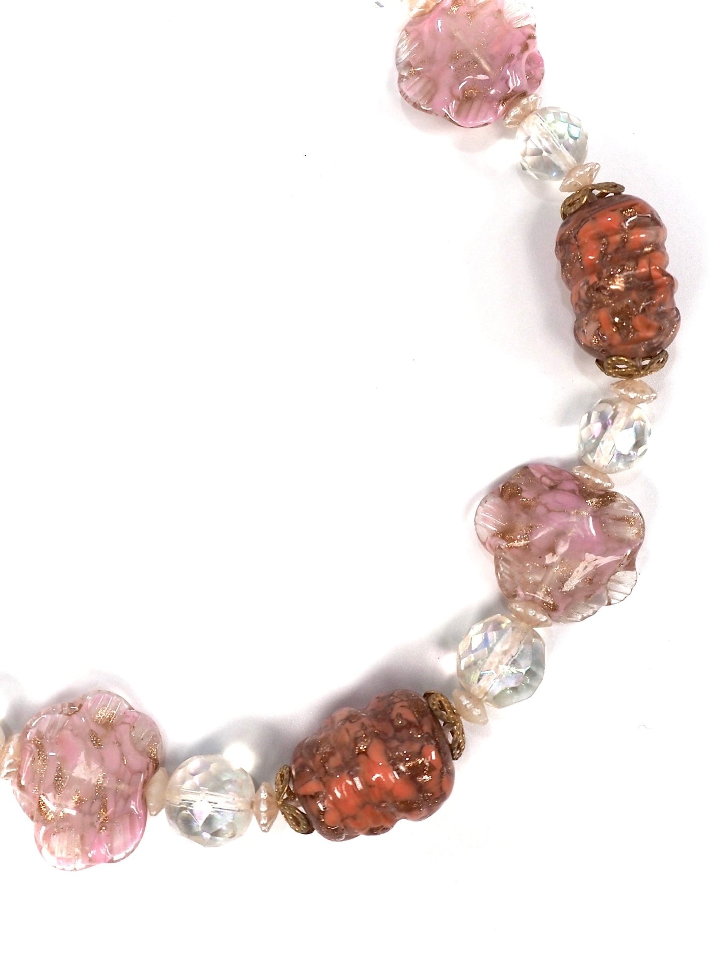 Pink and Gold Swirl Venetian Glass Choker Necklace - Georgie's NYC - Necklaces